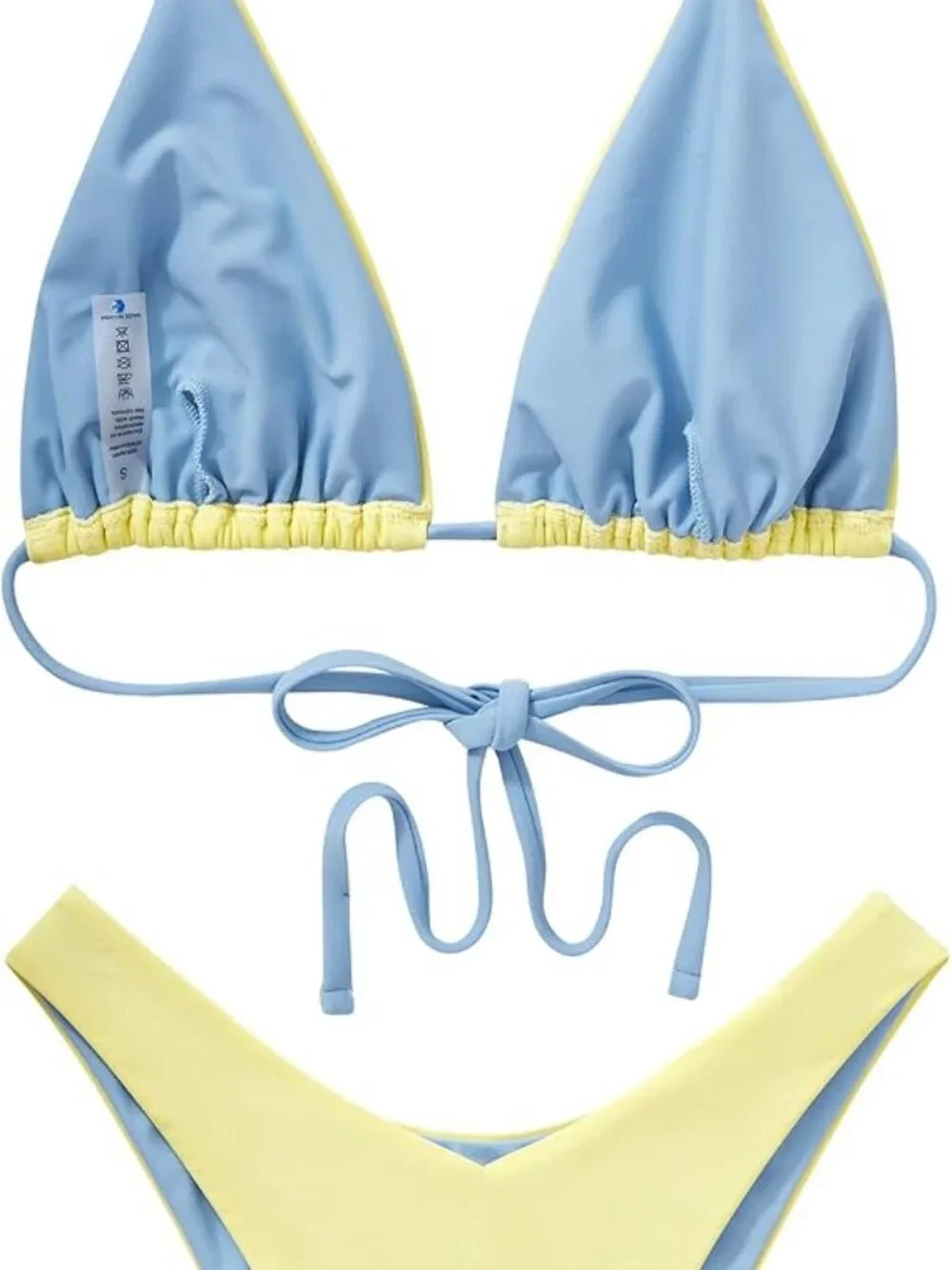 Halter String Two Piece Bikini Sets Reversible Thong Swimsuit